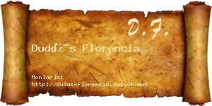 Dudás Florencia névjegykártya