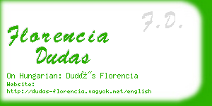 florencia dudas business card